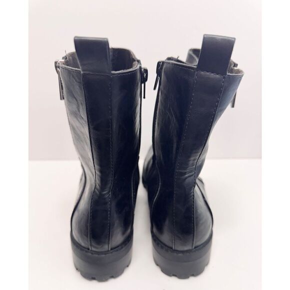 B.o.c Motorcycle Boots Size 9.5 Black Burnished Dual Zipper Block Heel - Picture 5 of 10